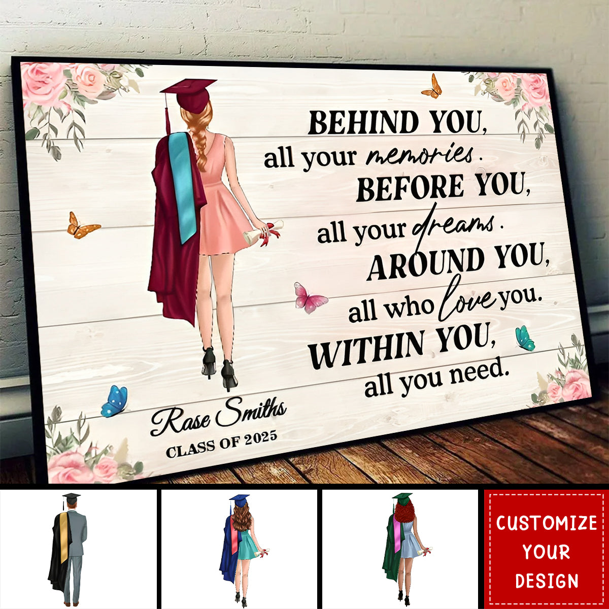 Graduation Senior Behind You All Your Memories Personalized Poster