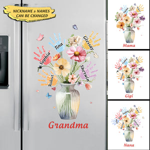 Grandma’s Garden Grandkids Handprints Personalized Sticker