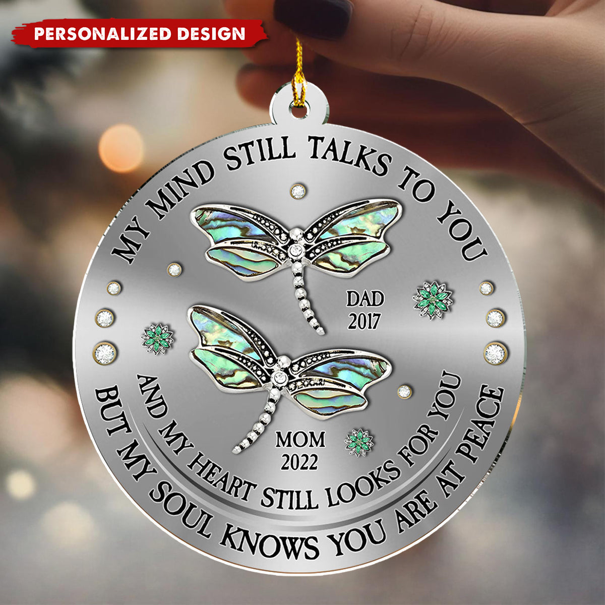 Dragonfly My Mind My Heart My Soul - Personalized Custom Acrylic Ornament