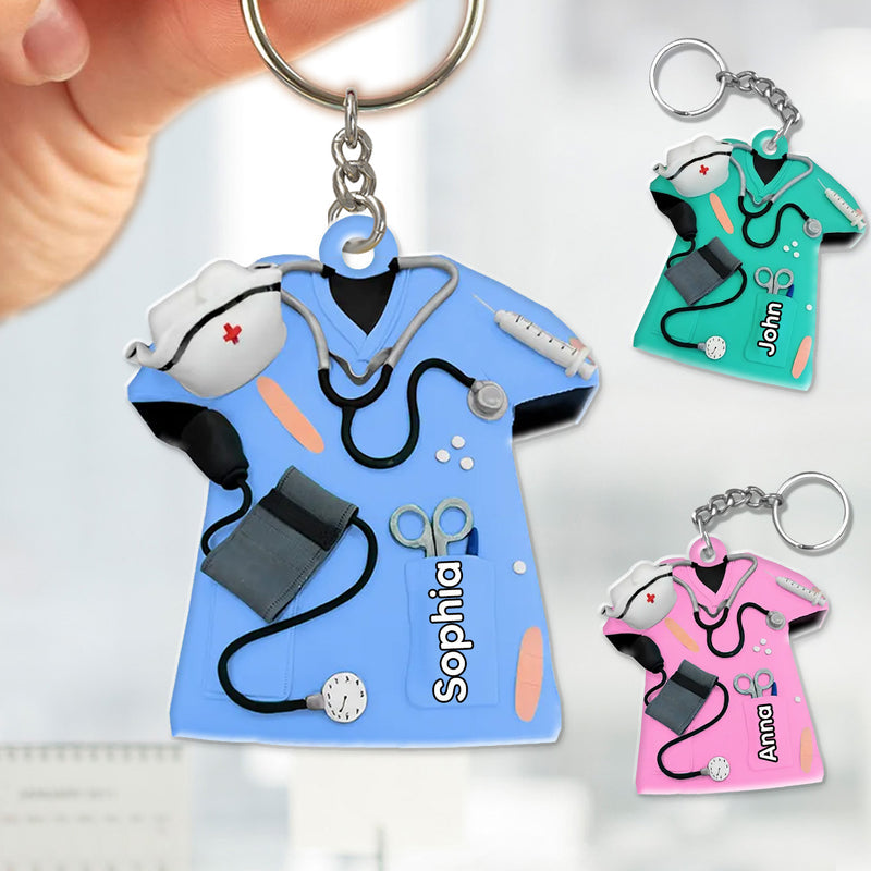 Personalized Nurse Scrubs Gift For Nurse Acrylic Keychain