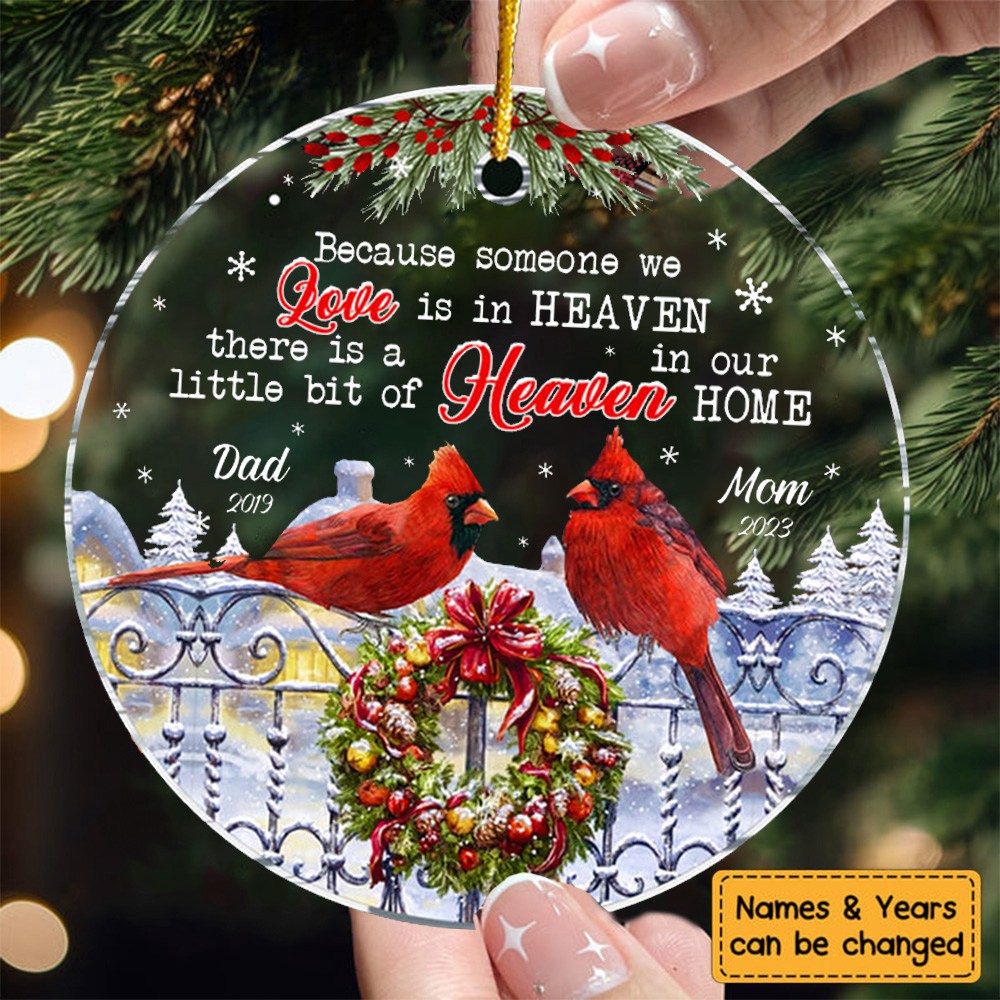 Memorial Cardinal A Little Bit Of Heaven In Our Home Circle Ornament