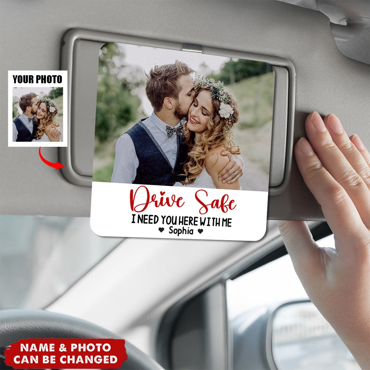 No One Else Will Tolerate Me-Personalized Custom Photo Gifts For Couple Car Visor Clip