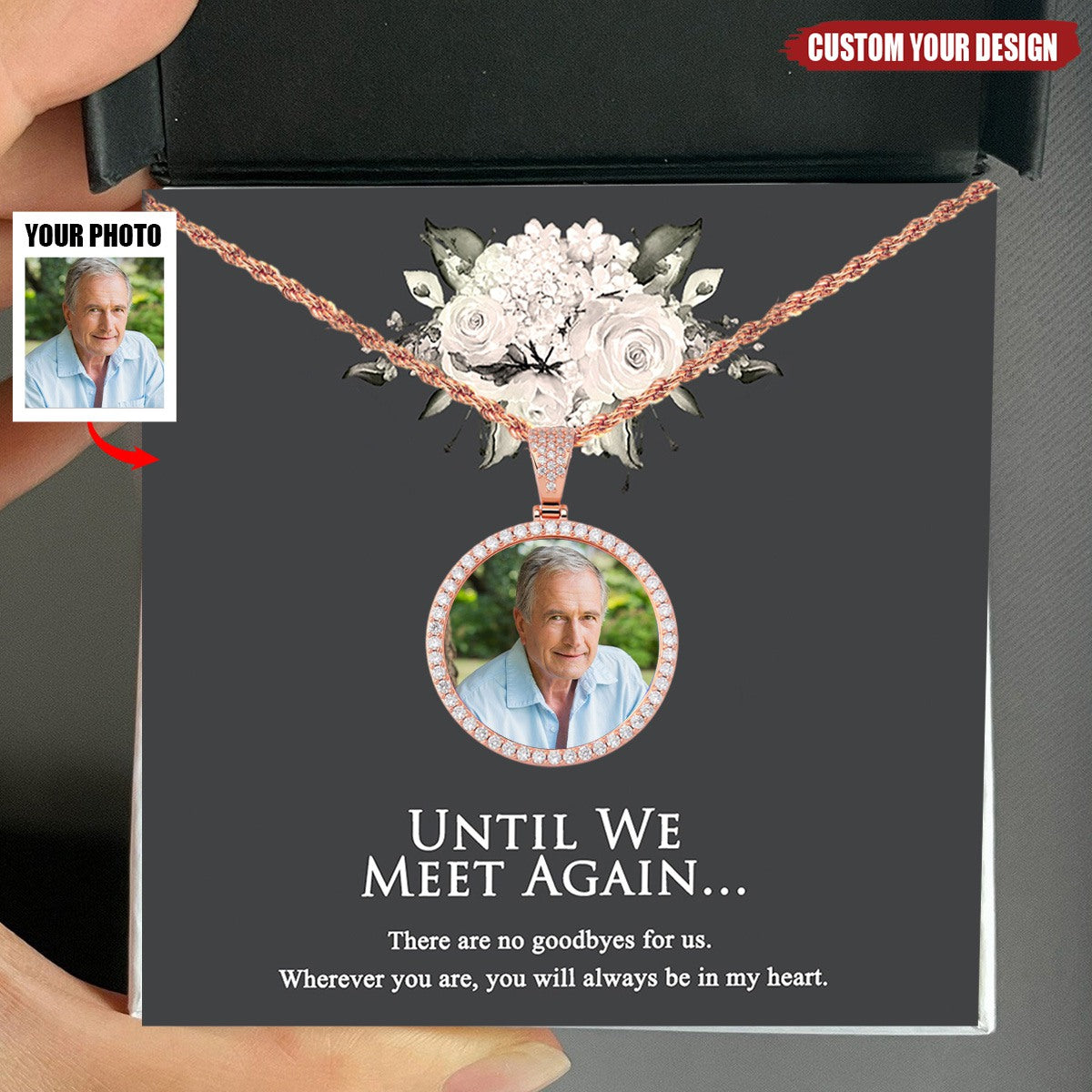 Until We Meet Again-Memorial Gift Personalized Necklace With Photo