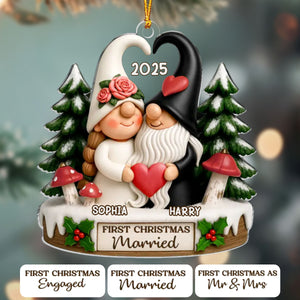 Love Gnomes No Bounds - Custom Anniversary Christmas Ornament