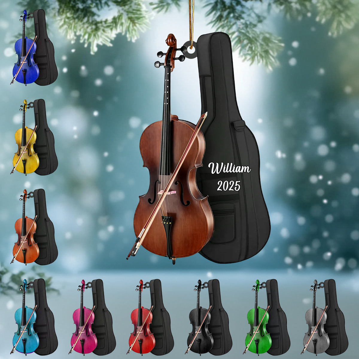 Personalized Cello Instrument Music Ornament,Cello Player Gift