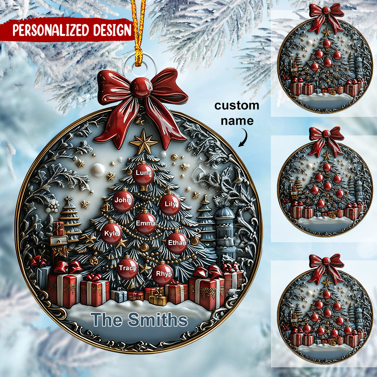 Merry Christmas - Personalized Family Acrylic Ornament