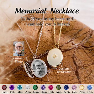 Personalized Custom Photo Locket Birthstone Necklace
