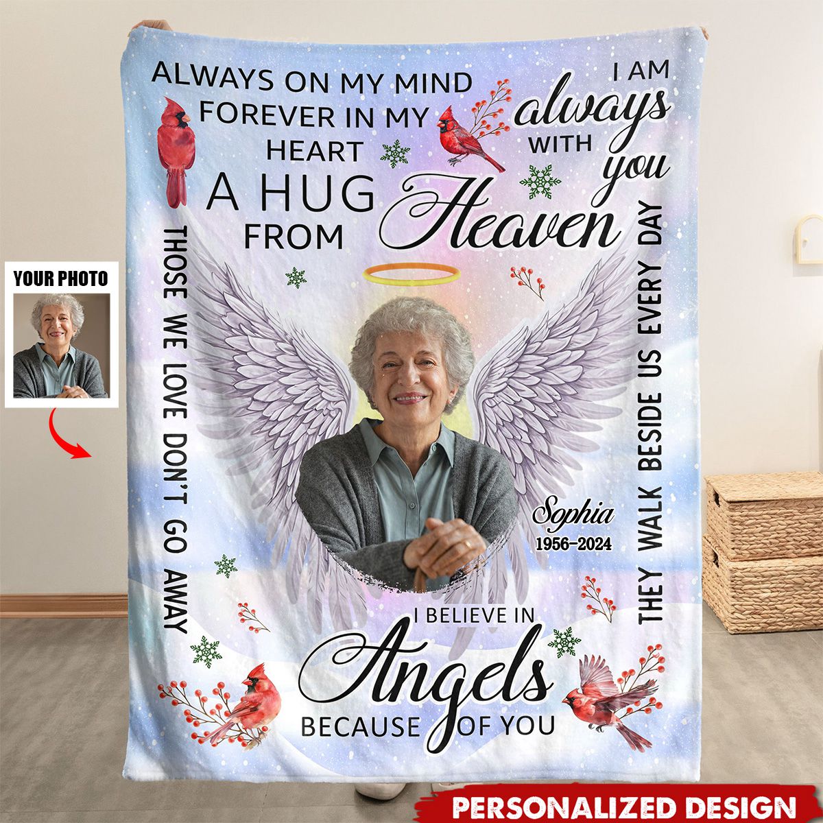 I Am Always With You A Hug From Heaven - Personalized Photo Blanket