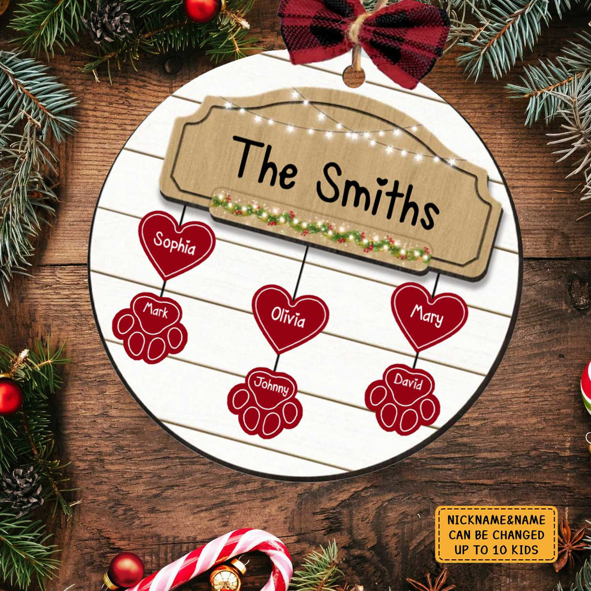 The Family Name - Personalized Wooden Ornament