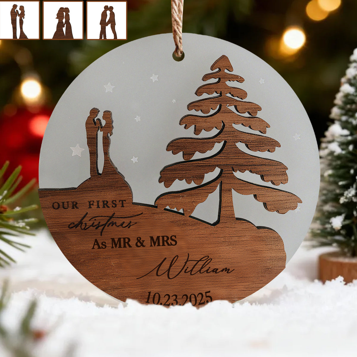 Our First Christmas As Mr. & Mrs. Custom Ornament, Same Sex Ornament