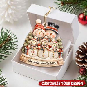 Personalized Snowman Family Christmas Ornament