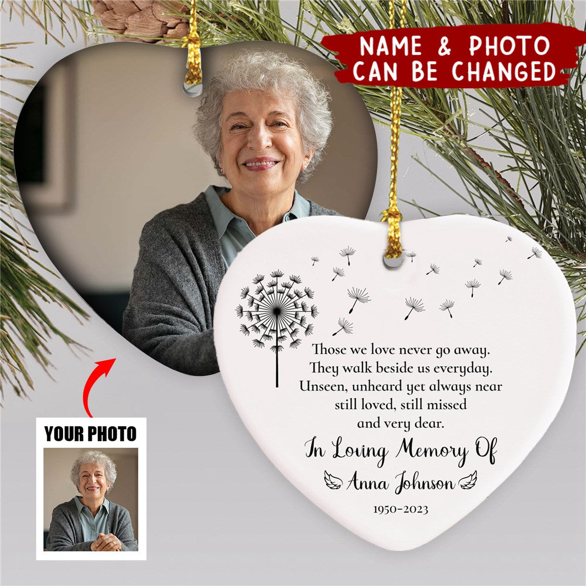 Those We Love Don't Go Away -Personalized Ceramic Ornament