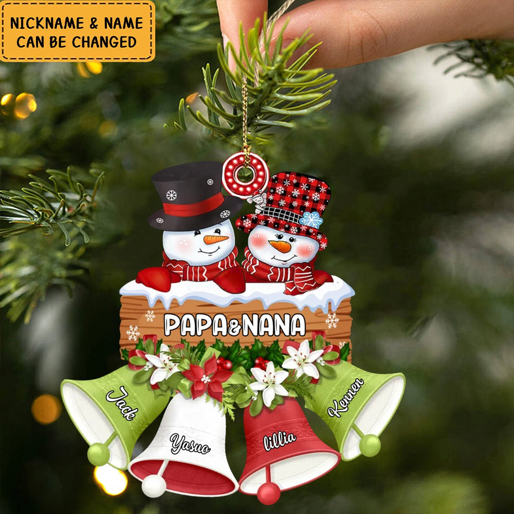 Personalized Snowman Grandpa & Grandma Family Christmas Gift Xmas Acrylic Ornament