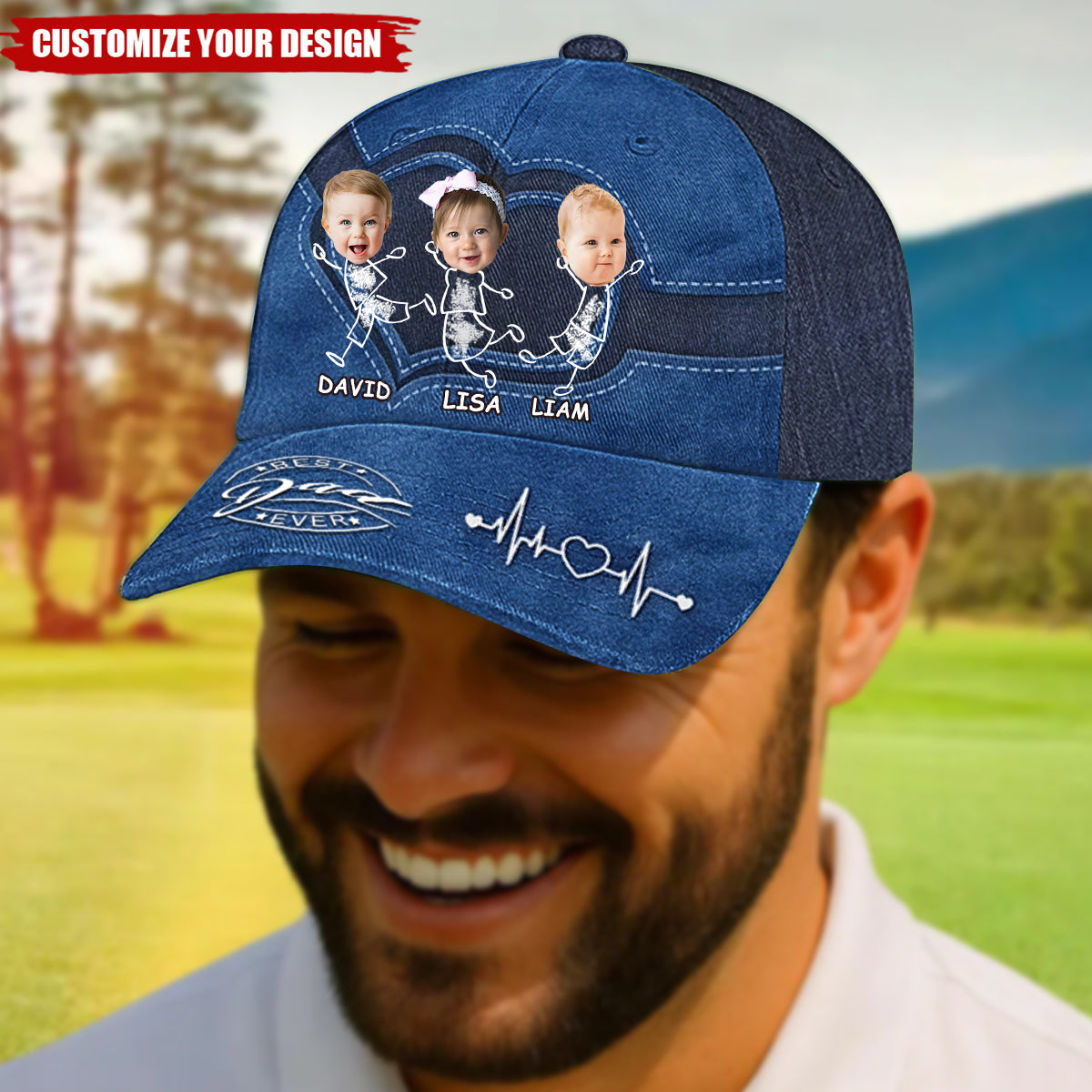 Best Dad Ever - Personalized Photo And Name Classic Cap