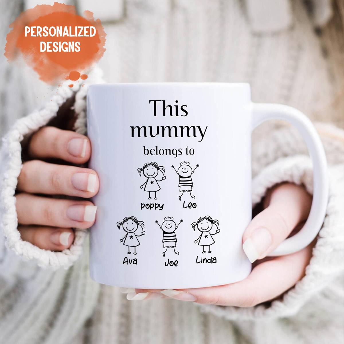 This Grandpa Grandma Belongs to Personalized Mug with Grandchildren Names