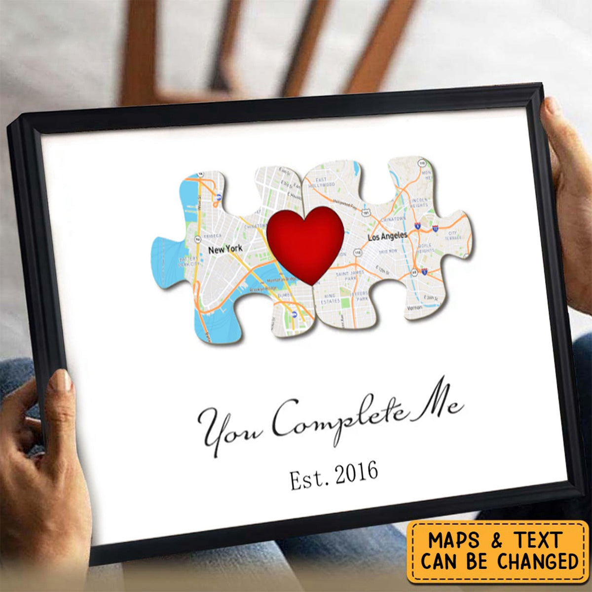 You Complete Me - Custom Text and Map Poster
