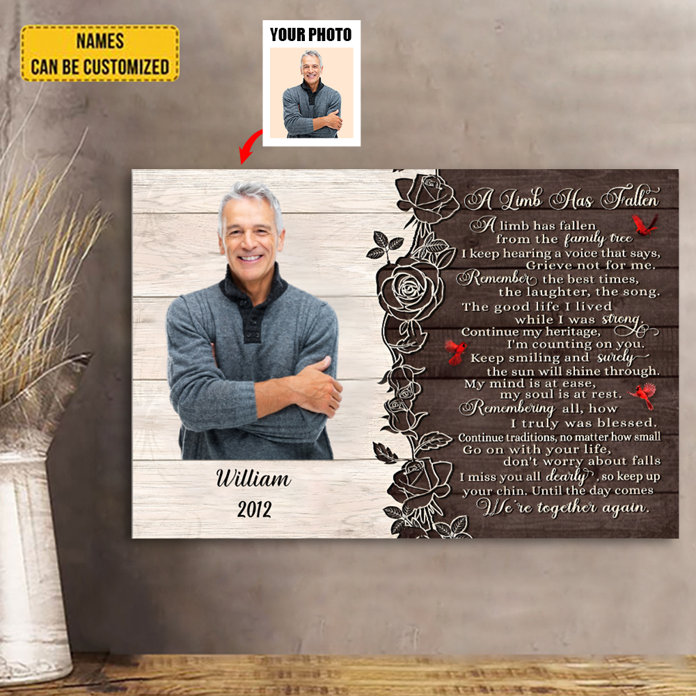 A Fallen Limb Loss Of Father Memorial Gift, In Loving Memory Canvas Wall Art Gifts