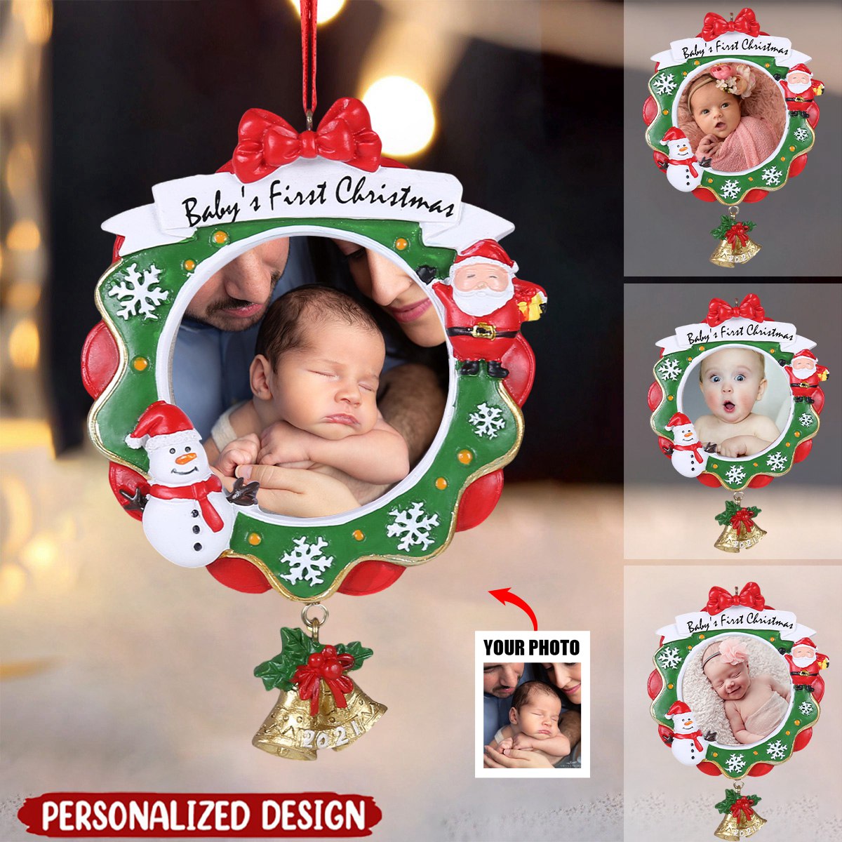 Newborn Baby Upload Photo Christmas Ornament