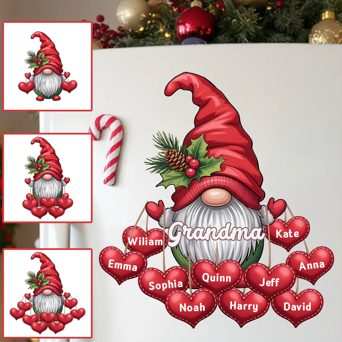 Custom Christmas Grandma Decal With Grandkids Names