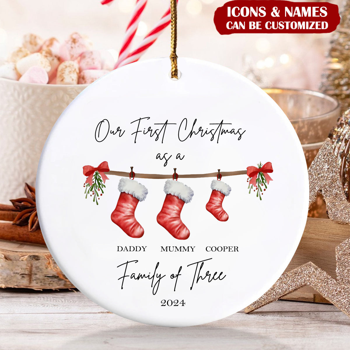 First Christmas as a Family Personalised Ornament