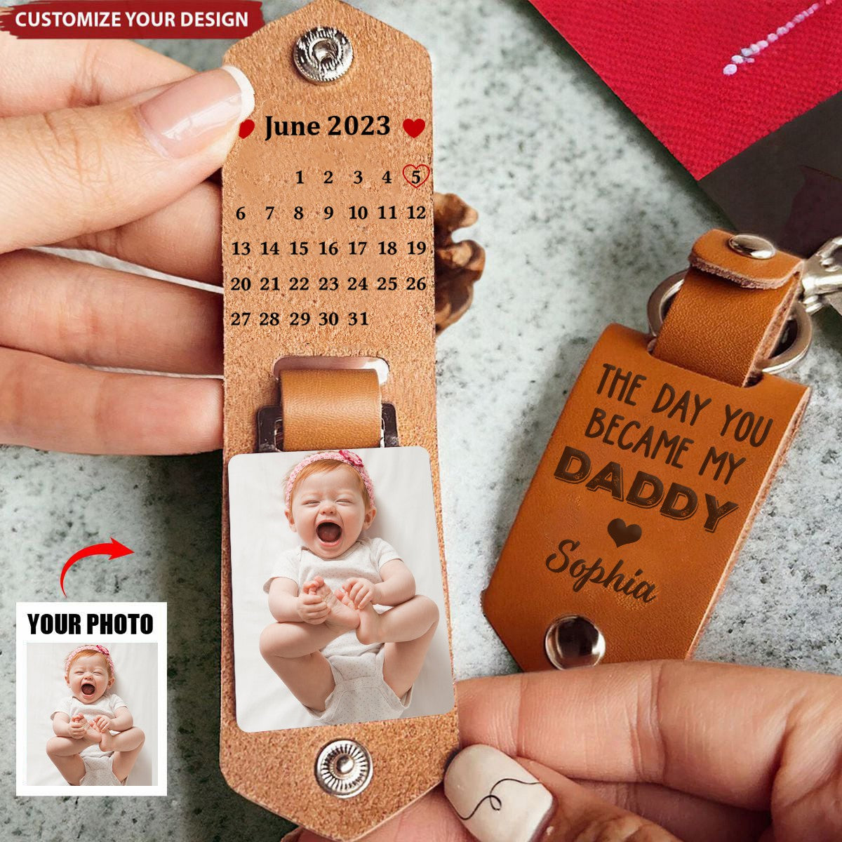 Calendar Custom Photo The Day You Became My Daddy Mommy Personalized L ...