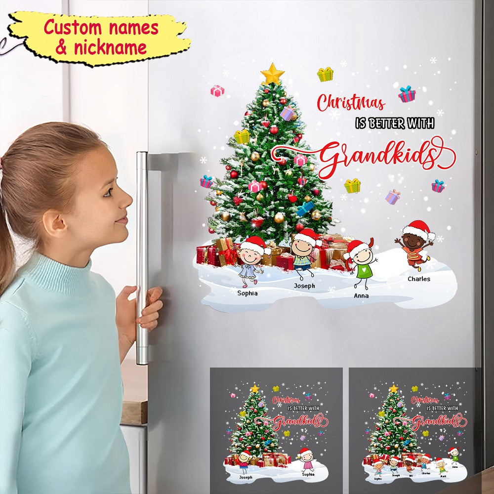 Christmas Is Better With Cute Grandkids Personalized Sticker Decal