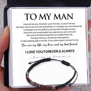 To My Man, I Love You Forever & Always Morse Code Bracelet