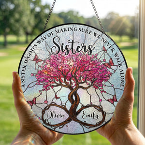 Personalized Sister Tree of Life Acrylic Window Hanging