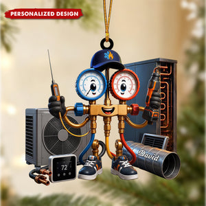 Personalized HVAC Unit Christmas Ornament, Custom AC Technician Gift