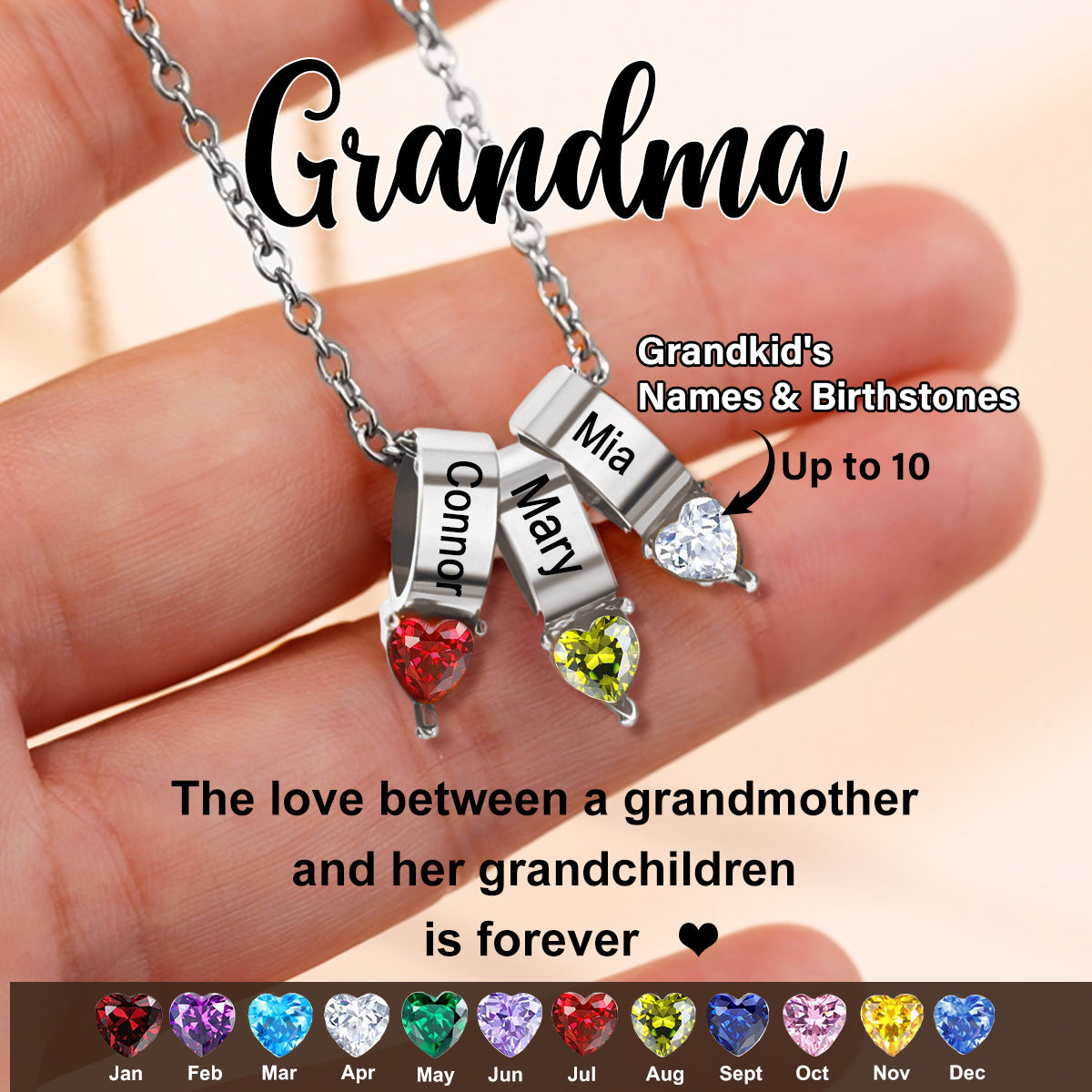Personalized Simple Fashionable Birthstone Customized Necklace-A Gift For Her