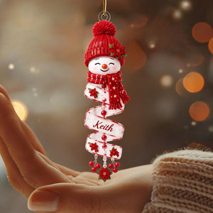 Custom Name Snowman Christmas Ornament, Personalized Christmas Decor