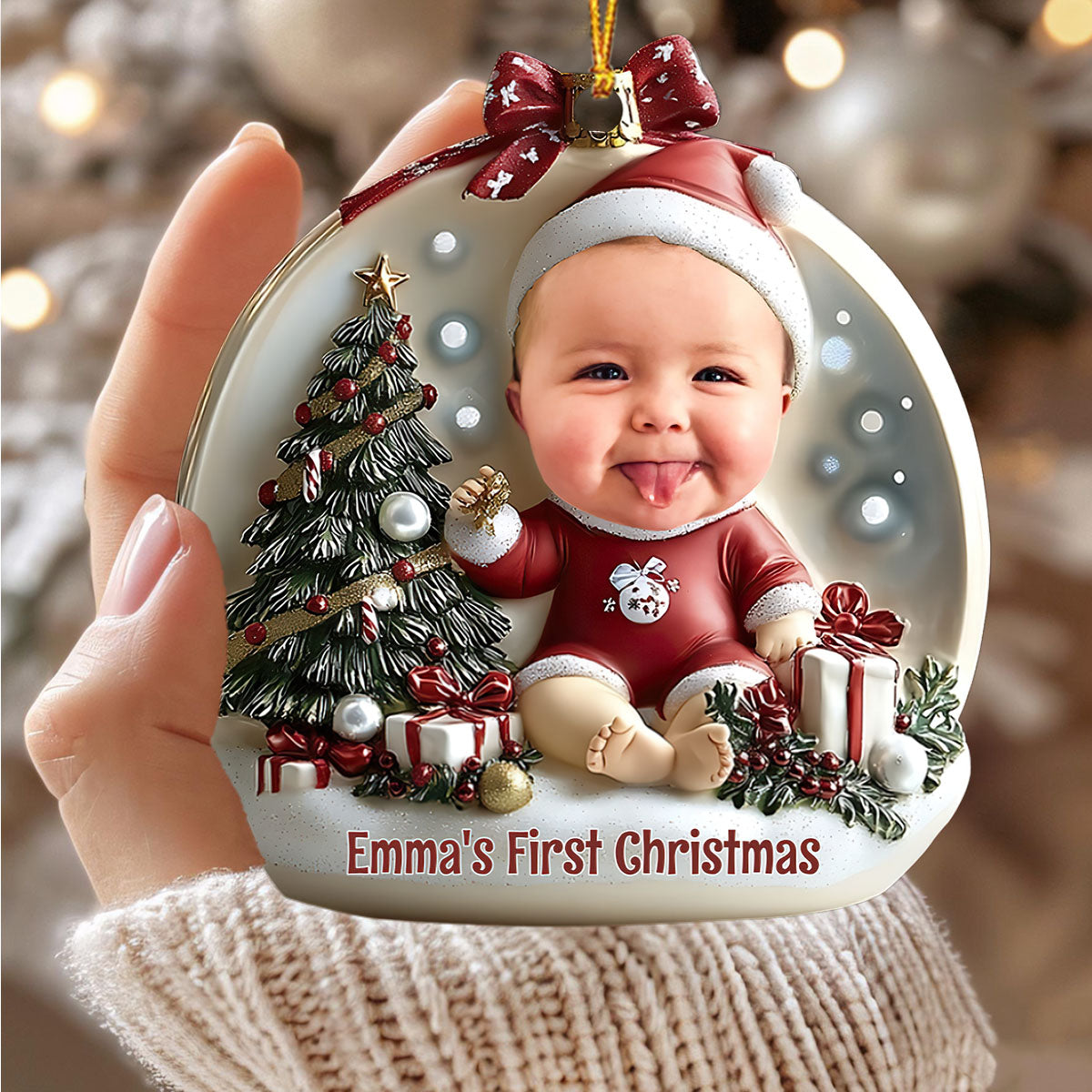Baby First Christmas - Personalized Newborn Acrylic Ornament