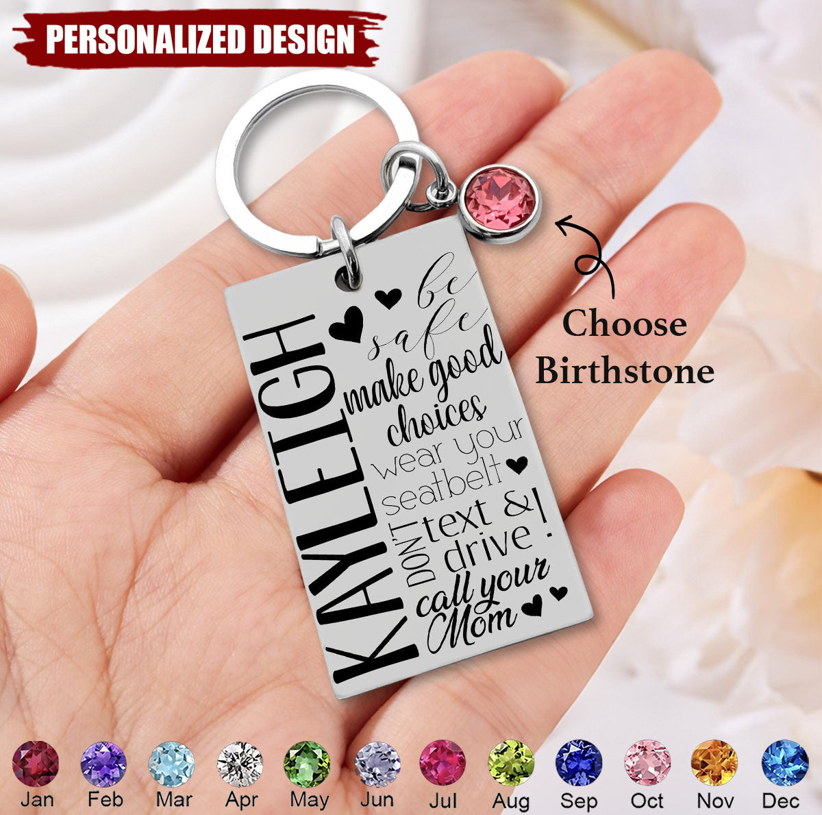 Personalized Teenager Keychain, Daughter New Driver Birthday Gift, Call Your Mom