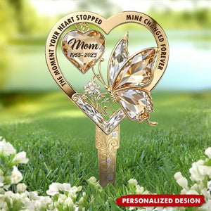 The Moment My Heart Changed Forever - Personalized Acrylic Garden Stake