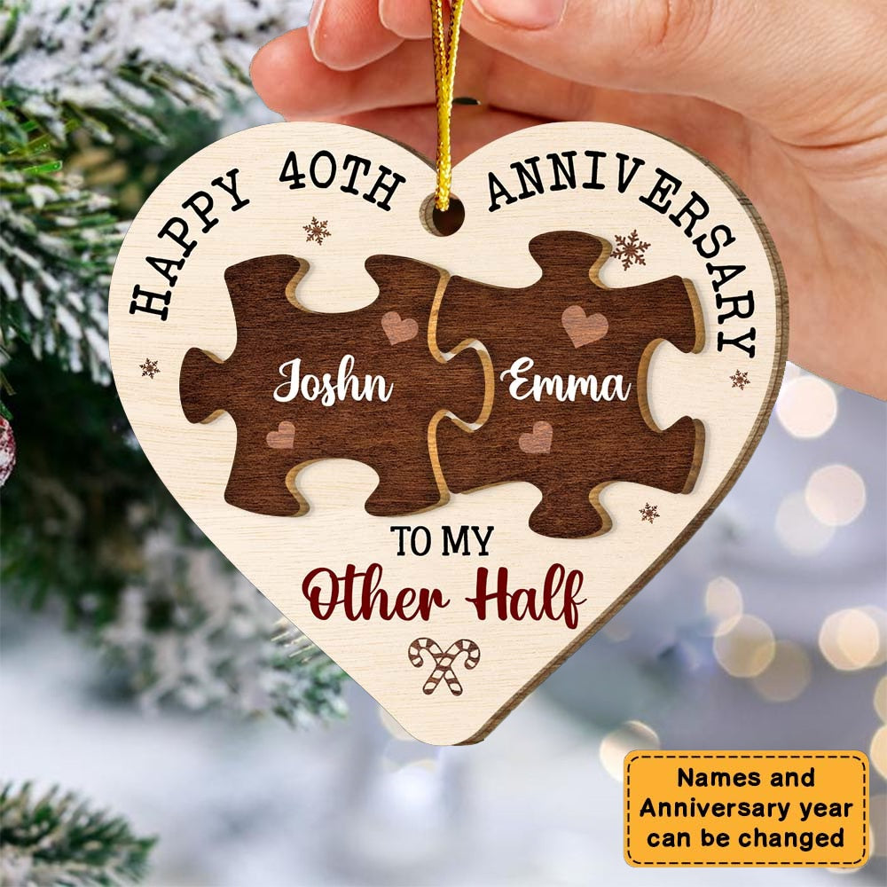 Happy 20th Anniversary To My Other Half Circle Ornament