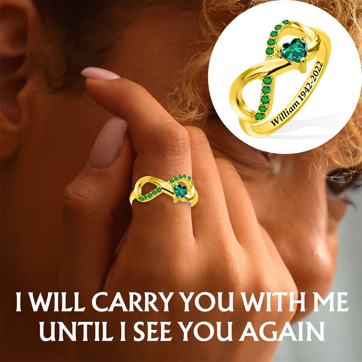 Custom Eternal Love Zircon Ring For Memorial Husband