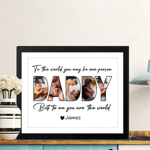 Happy Father's Day - Upload Photo Picture Frame Poster