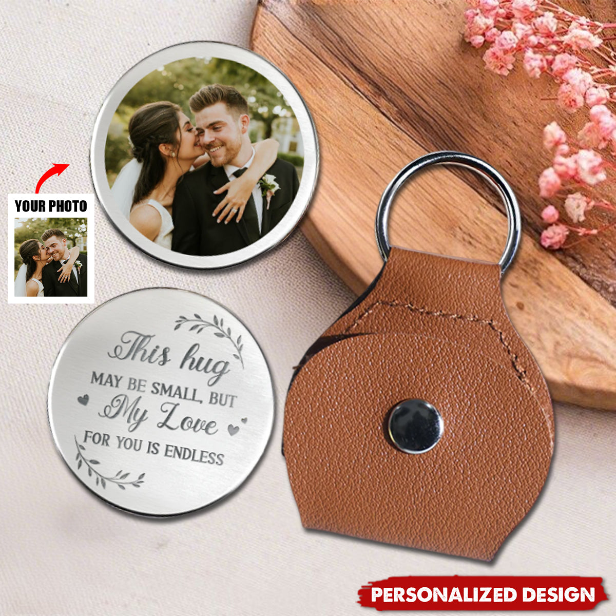 Wherever life takes you, my love follows too-Couple Personalized Pocket Hug