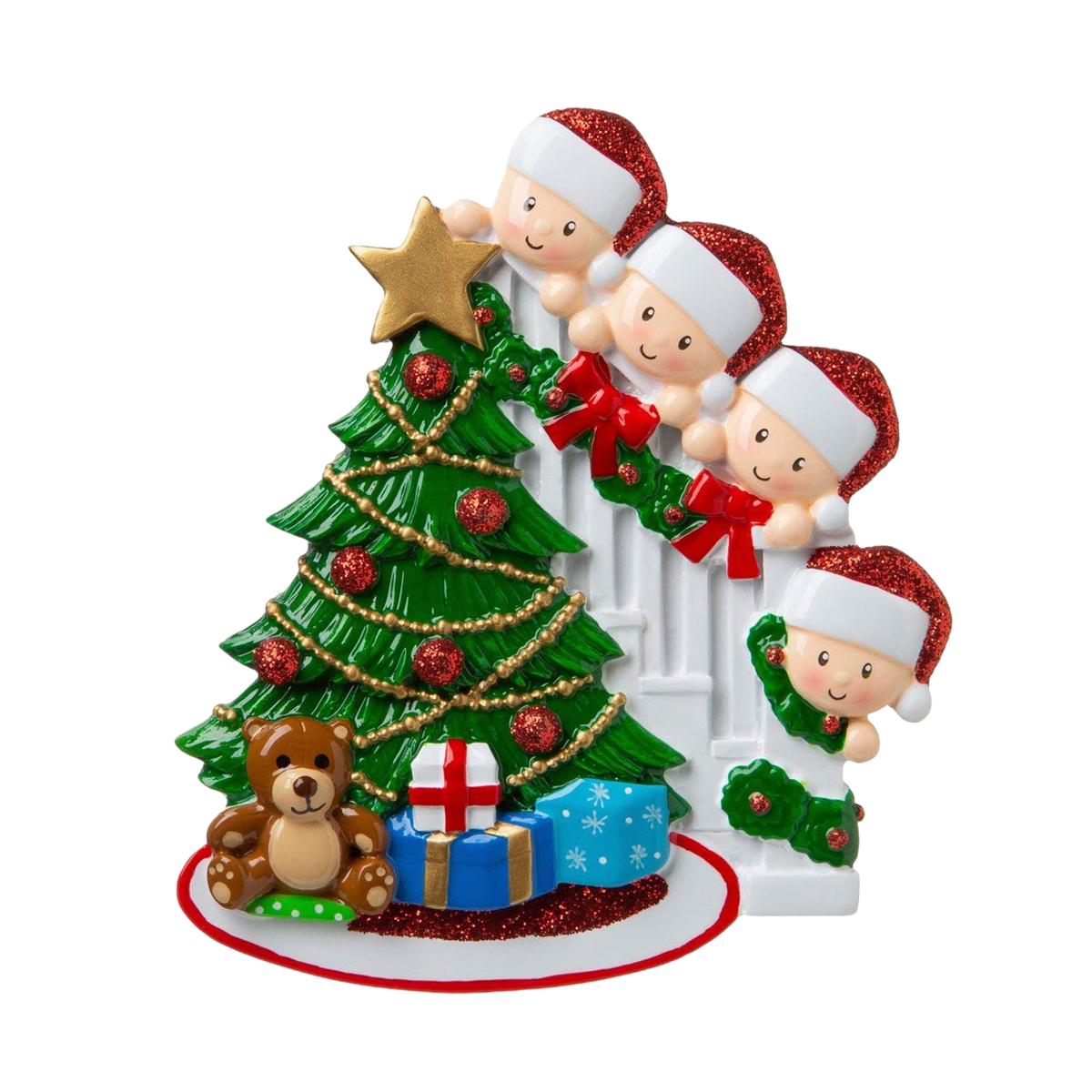 DIY Happy Family Christmas Tree Name Resin Ornament