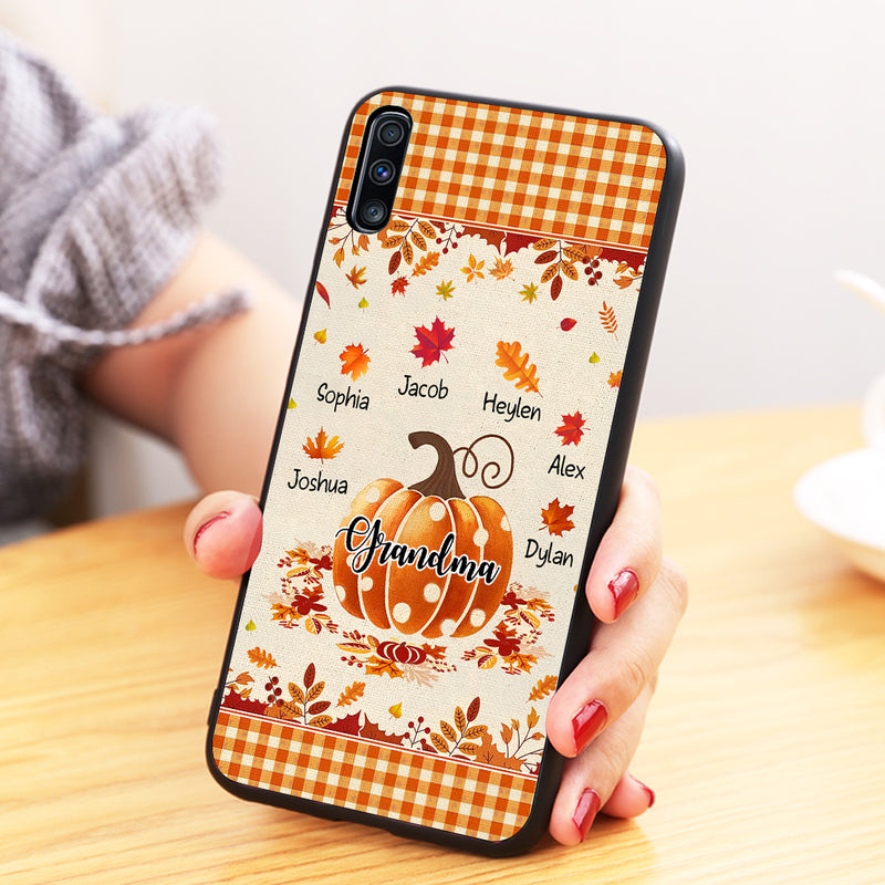 Autumn Fall Season Pumpkin Grandma Mom Leaves Kids Personalized Phone Autumn Fall Season Pumpkin Grandma Mom Leaves Kids Personalized Phone