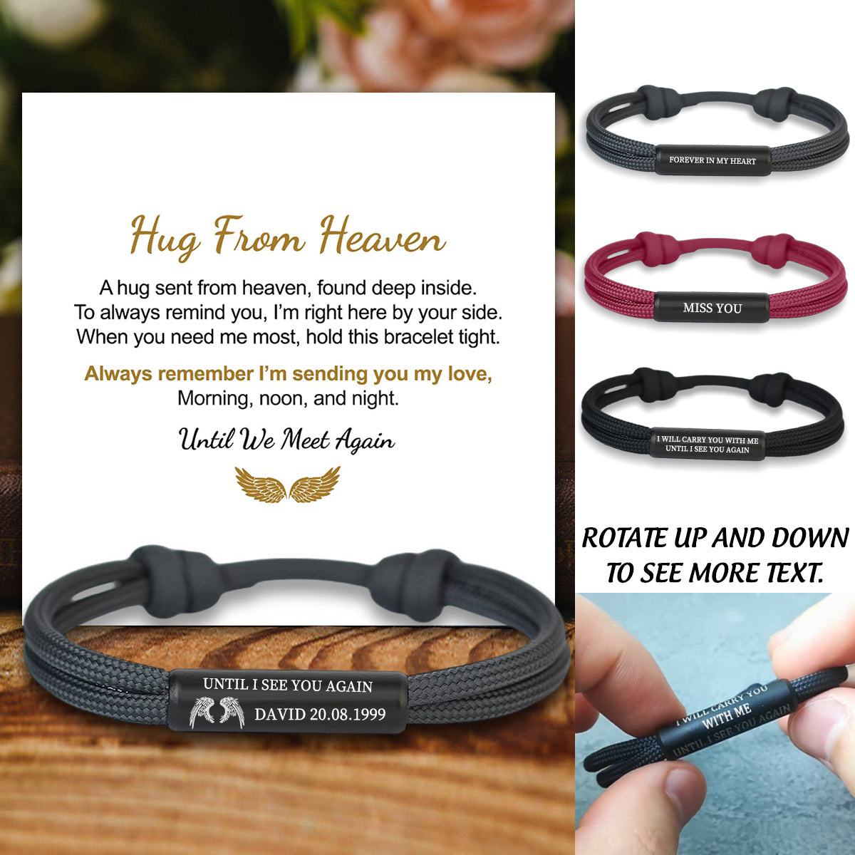 I Will Carry You With Me - Personalized Engraved Memorial Bracelet