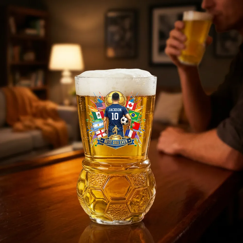 My Football Hero - Personalized Custom Football Beer Glass