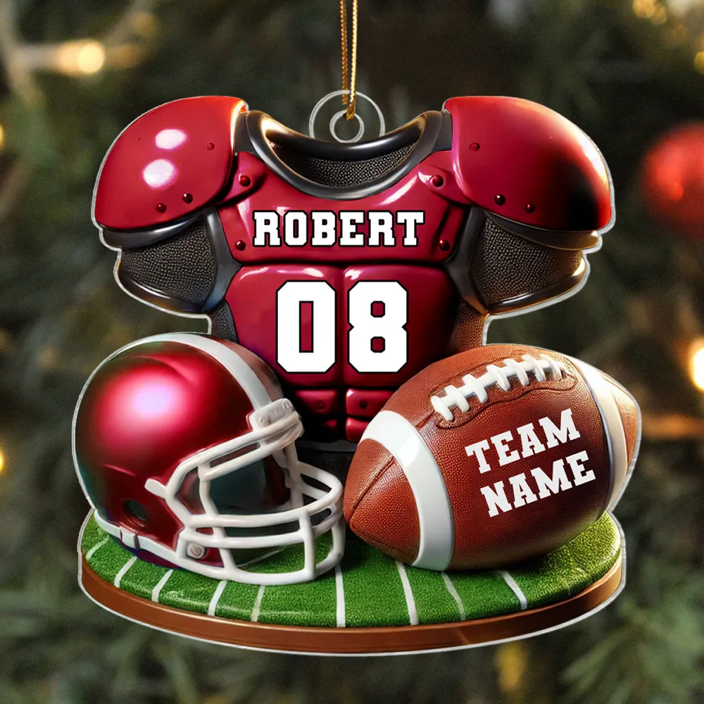 Football Jersey Uniform 3D Effect Personalized Acrylic Ornament