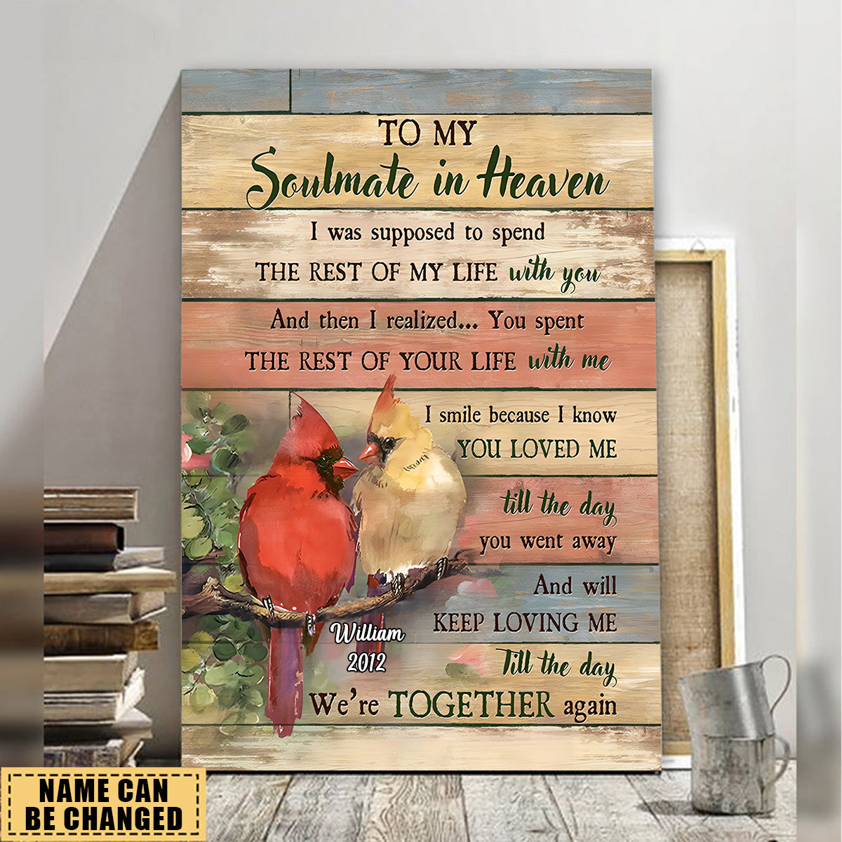 Cardinal To My Soulmate In Heaven Till The Day We're Together Again Personalized Canvas