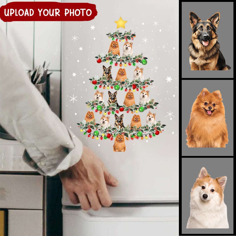 Personalized Upload Your Dog and Cat Photo Christmas Tree Decal Sticker