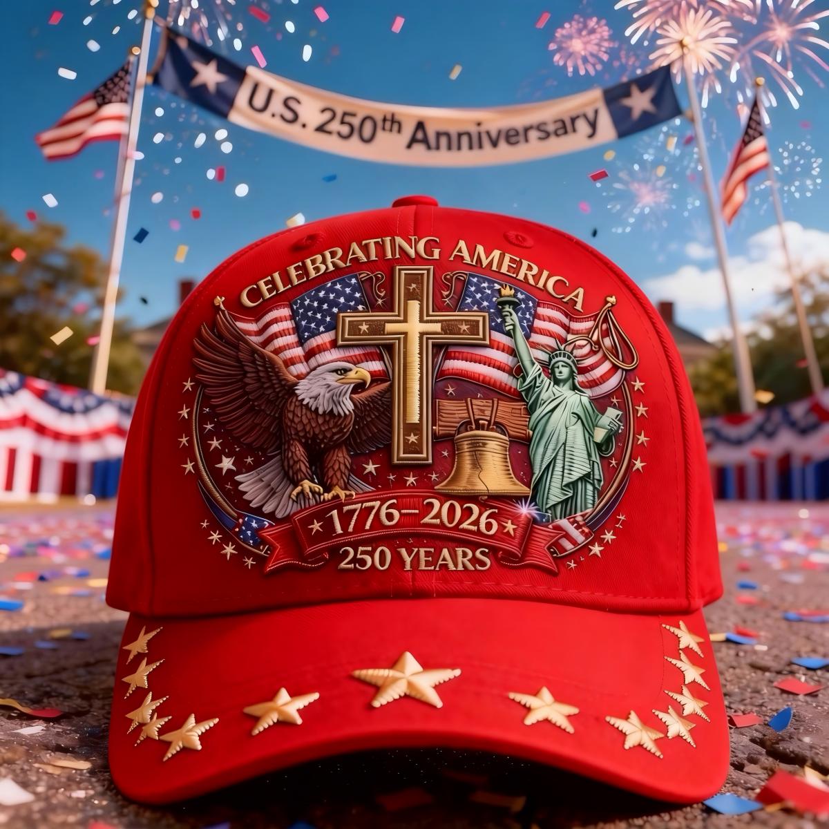 Eagle & Liberty & Cross - United States 250th Anniversary Hat