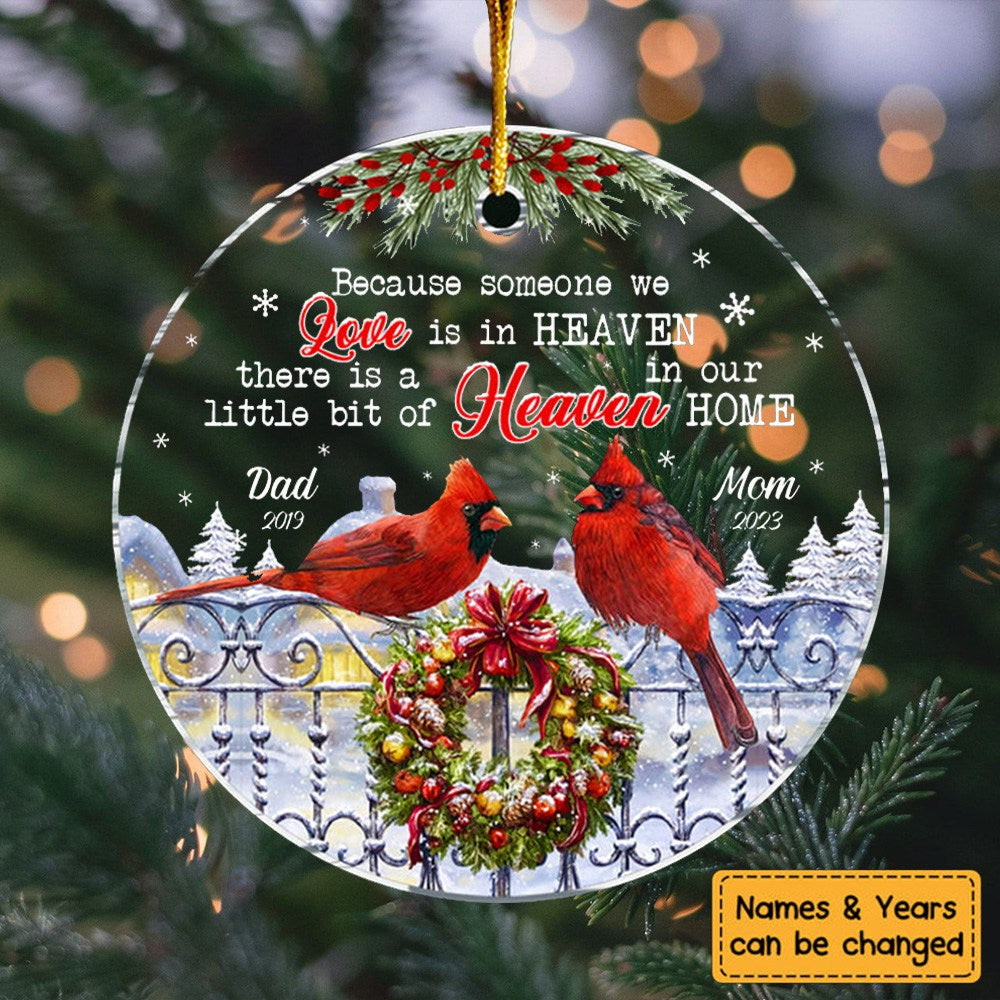 Memorial Cardinal A Little Bit Of Heaven In Our Home Circle Ornament