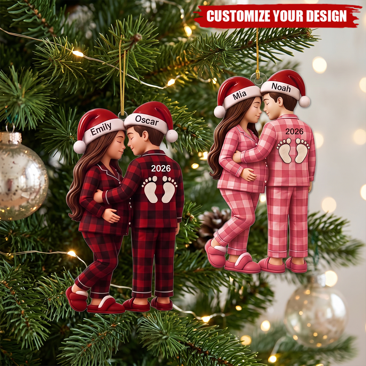 Personalized Pregnancy First Christmas Ornament-New Parent Gift