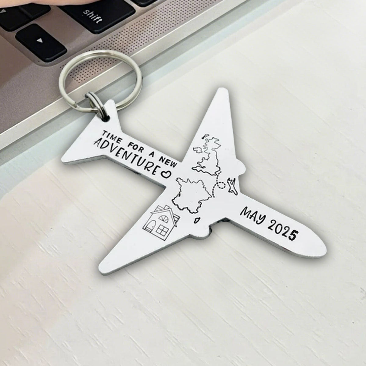 Gift for Traveler & Adventure Seeker & Emigrating, Personalized Keychain