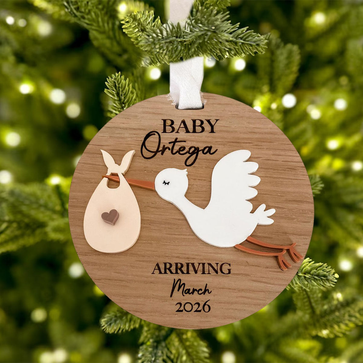 Personalized Pregnancy Announcement Christmas Ornament